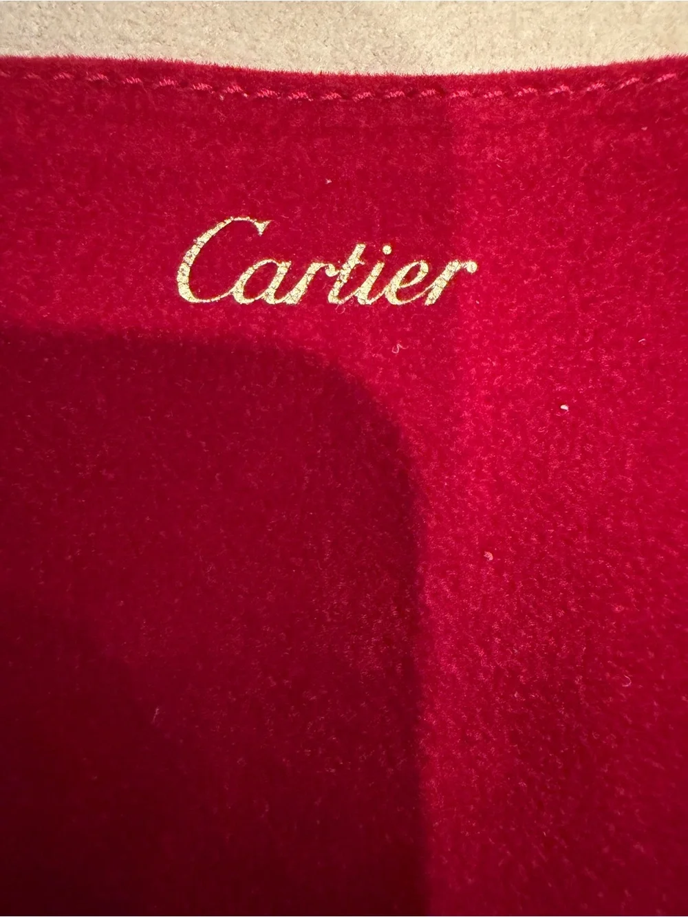 Cartier Red Jewelry Travel Pouch and Shopping Bag Set